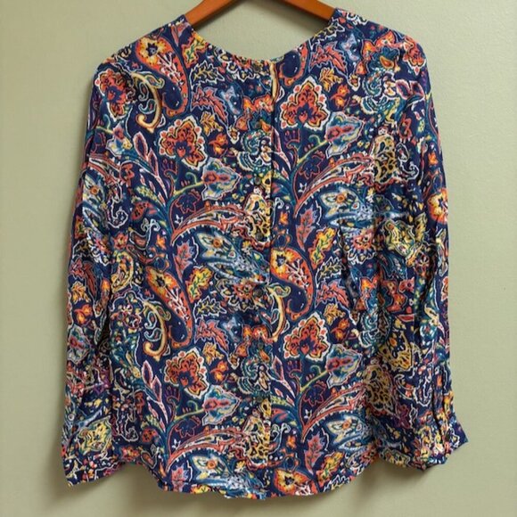 J. McLaughlin Womens Top Size S Modal Silk Floral Paisley Fairy Boho Peasant - Picture 3 of 11
